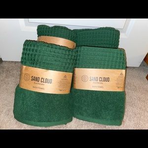 Sand Cloud Waffle Bath Towel Green